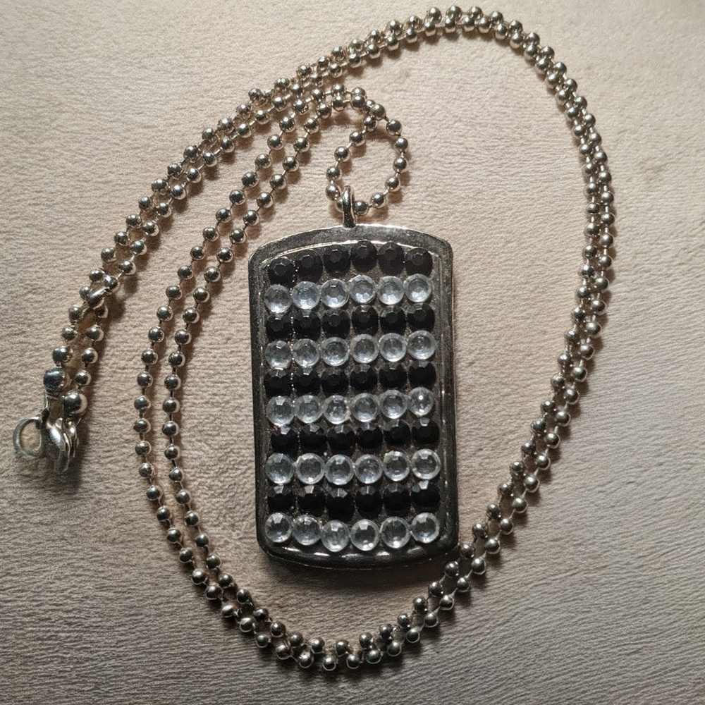 Vintage 90s Crystal Pendant Necklace